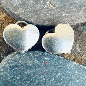 Authentic Lagos Caviar Heart Pierced Earrings Sterling Silver 14k Post Retired